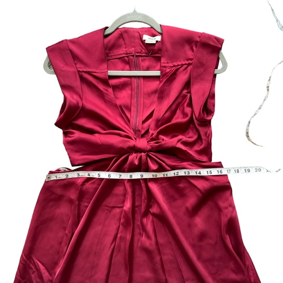 Jason Wu Womens‎ Red Satin Cutout Front Knot Maxi Dress Size M New! - Picture 11 of 13